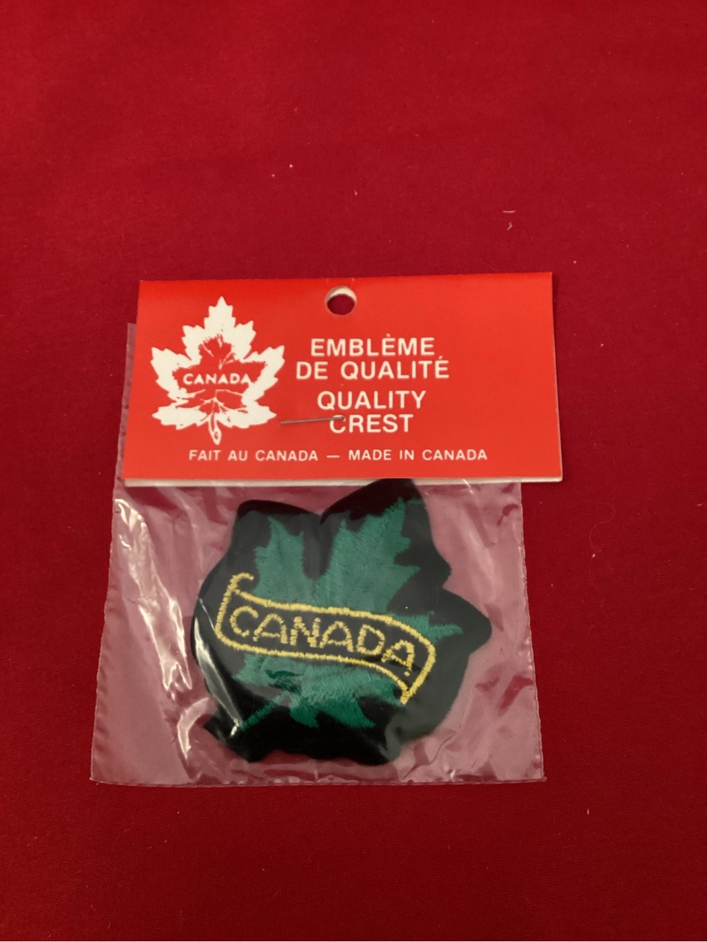 Small Green Canada Maple Leaf Embroidered Patch